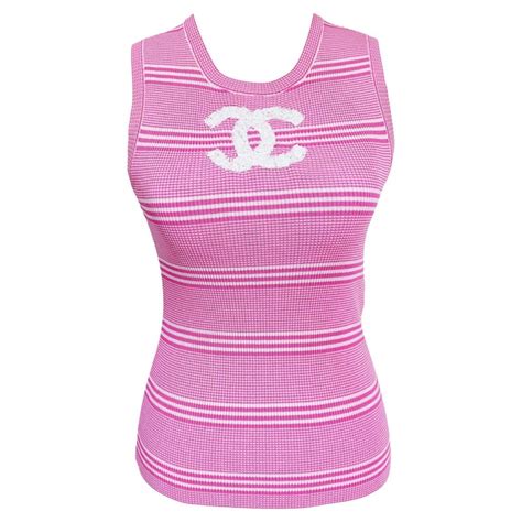 pink chanel tank top|authentic chanel shirt.